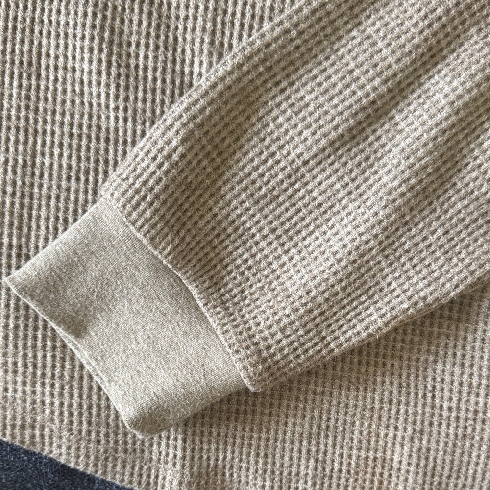 Madewell Women's Beige Waffle-Knit Turtleneck Sweater - Picture 3 of 3